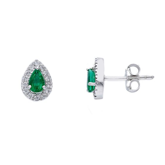 Orecchini Gioielleria Dossena  Donna in Oro Smeraldi+Diamanti 0.46 Ct 225827 - 225827